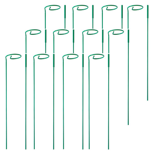 Pank-Grupp 12 Pack Plant Stakes,Plant Support Stakes for Two Sizes(16 or 32 Inches),Plant Stakes for Outdoor Plants,Garden Flower,Tomato(Green)