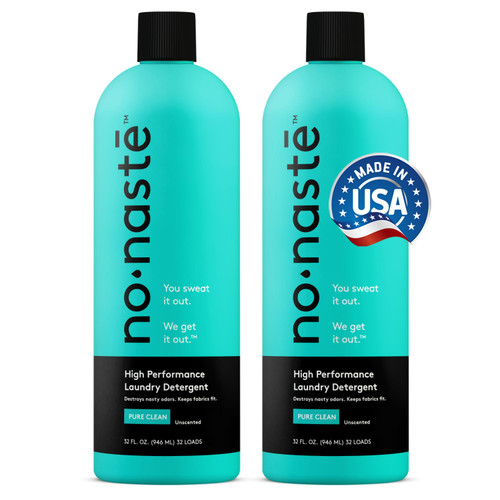 Nonaste Premium Performance Laundry Detergent - Pure Clean, 64 Fl Oz (Pack of 2) - Active Wear Laundry Detergent for Workout Clothes & More - Unscented, Gentle & Color Safe Sport Laundry Detergent