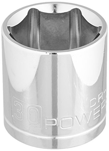 Powerbuilt 940106 1/2" Dr. 6 Pt. Metric Standard Socket, 30mm