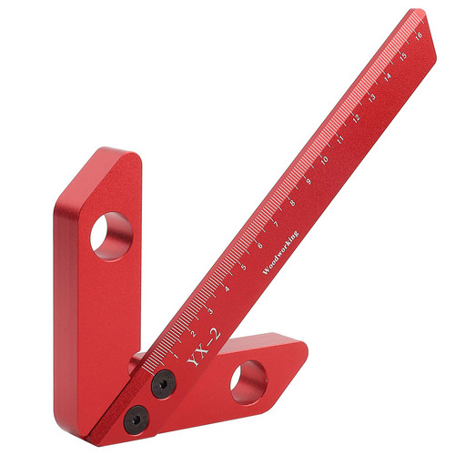 Center Finder,Line Gauge, Center Scriber Measuring Tool,45/90 Degree Right Angle Line Gauge Carpenter Ruler for Woodworking
