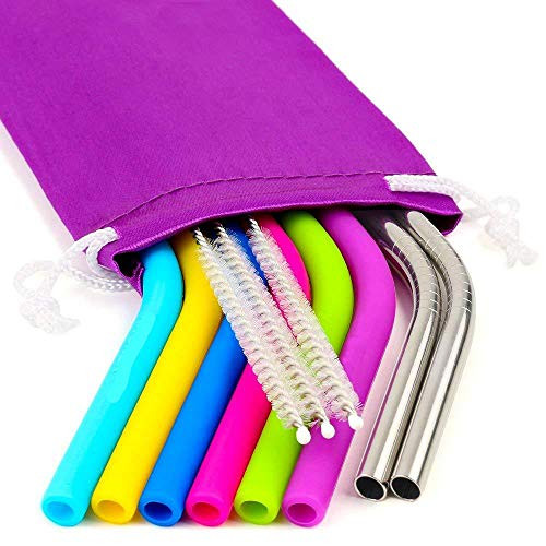 REGULAR SIZE Silicone Straws for 20 and 30 oz Yeti/Rtic/Ozark Tumbler & Stainless Steel Straws Bundle - 6 Silicone Straws + 3 Brushes + 2 Metal Straws + 1 Storage Pouch - Reusable Straws Extra Long REGULAR SIZE Silicone Straws for 20 and 30 oz Yeti/Rtic/Ozark Tumbler & Stainless Steel Straws Bundle - 6 Silicone Straws + 3 Brushes + 2 Metal Straws + 1 Storage Pouch - Reusable Straws Extra Long