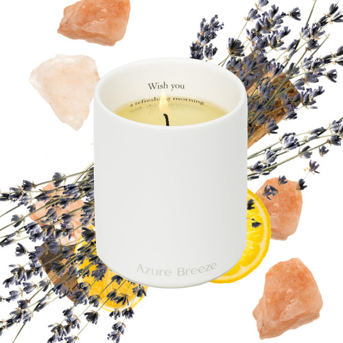 Lavender Candle - Juniper Scented Candle, 45-Hours Long-Burning (7.8 oz), Lemon Candle, Made with Natural Essential Oils, Ideal Gift for The Holidays & Home Decor