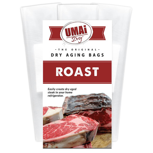 UMAi Dry Aging Bag for Steaks - Pack of 3 I Dry Age Bags for Meat, Boneless or Bone-In Rib Roast Cuts up to 8-10lbs, Home Steak Ager Bags, NO Vacuum Sealer Required, Tender Aged Beef in 28-45 Days