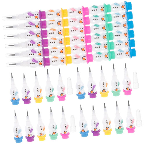 Tofficu 60 Pcs Christmas Snowman Pencil Snowman Stacking Pencils Holiday Pencil Paper Marker Office Cute Animal Pencils Buildable Pencil Shading Pencil Plastic Student South Korea Cartoon