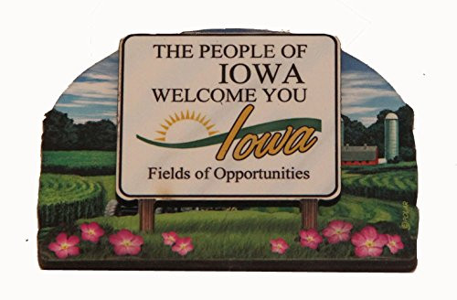 Iowa State Welcome Sign Wood Fridge Magnet 2