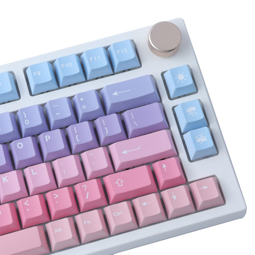 JOMKIZ PBT Keycaps, 129 Keys Dye Sublimation Cherry Profile Keycaps with 6.25U Spacebar Colorful Clouds Keycap Set for Cherry MX Switches ISO/ANSI Layout Mechanical Keyboards