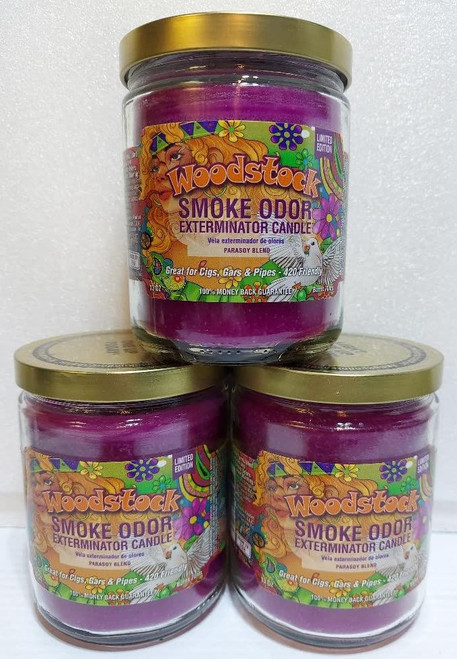 Smoke Odor Exterminator 13 oz Jar Candle,Woodstock, Set of Three Candles