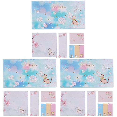3 Sets Flower Notepads Note Pads Repositionable Note Tabs Page Markers Tabs Sticky Page Flags Kawaii Note Memo Pads Message Removable Sticky Notes Bookmark Mini