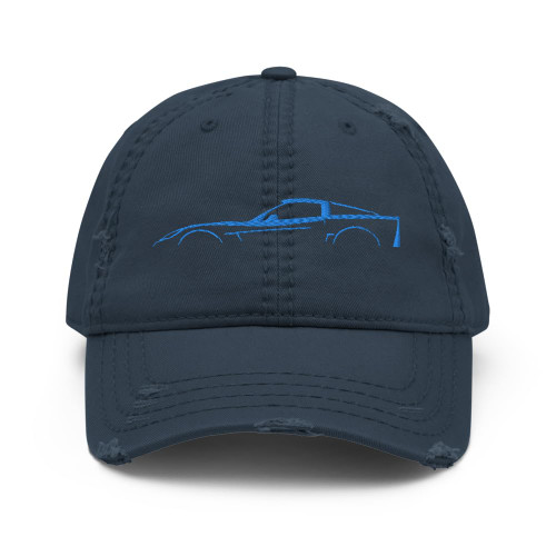 JG Infinite Blue Corvette C6 Outline 6th Gen Vette Owner Distressed Dad Hat