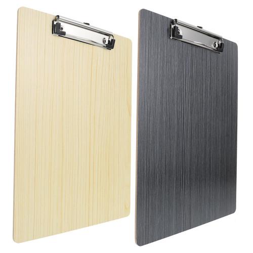 STOBOK 4 Pcs Folder Board Pencil Conference Writing Board Paper File Organizer Clipboards Writing Support Plate Office Clip Boards Exam Paper Clips Clipboard Clip Wooden Wood Grain A4