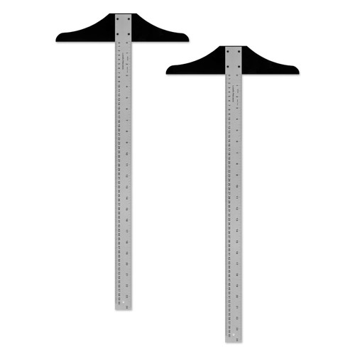 Ludwig Precision Standard Aluminum T-Square for Art, Framing & Drafting, 24-inch (2 Pack), Silver