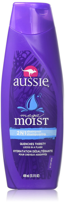 Aussie Mega Moist 2-In-1 Shampoo 13.5 oz