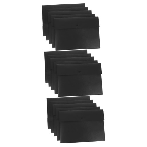 TEHAUX 15 Pcs A4 File Bag Transparent File Pockets Snap Button Pouches Snap File Folder Filing Folder File Pouch Envelope Folder Office Folders School File Folders Documents Abs File Box