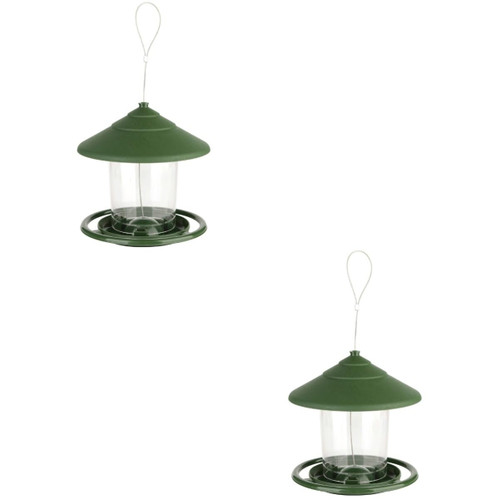 GANAZONO 2pcs Bird Feeder Food Dispenser Cockatiel Lovebird Bird Feeding Station Accessory Tray Bird Hanging Gazebo Food Serving Tray Bird Feeding Feeder Plastic Feeding Bowl Birds
