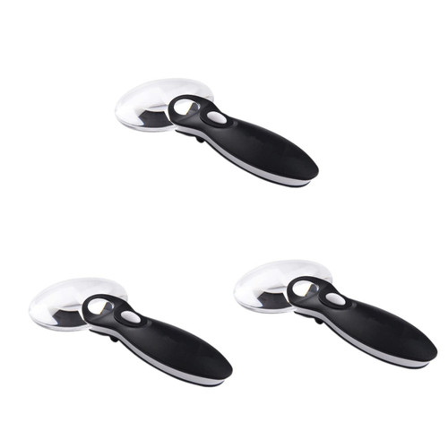PLAFOPE 3pcs Reading Magnifying Glass Light Magnifier Pocket Magnifier Mini Amplifier Jewelry Magnifying Glass Handheld Reading Amplifier Travel Reading Glasses Acrylic Lens