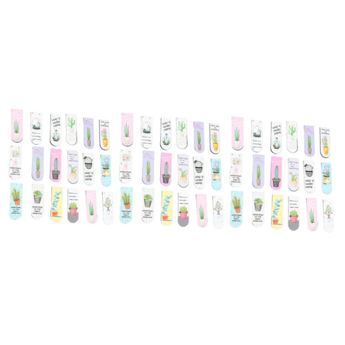 NUOBESTY 90 Pcs Magnetic Page Clip Cartoon Bookmark Magnet Page Clip Magnetic Bookmarks Magnet Book Clip Magnet Bookmark Magnetic Book Mark Plant Bookmark Page Marker Fold Emoticons