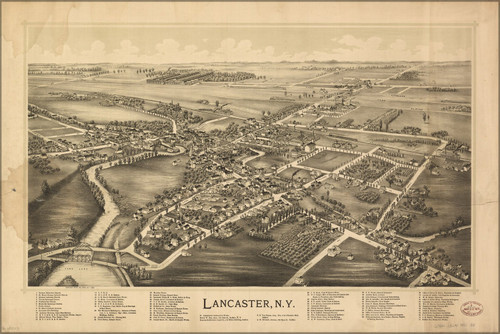 History Galore 24"x36" Gallery Poster, map of Lancaster, New york 1892 History Galore 24"x36" Gallery Poster, map of Lancaster, New york 1892