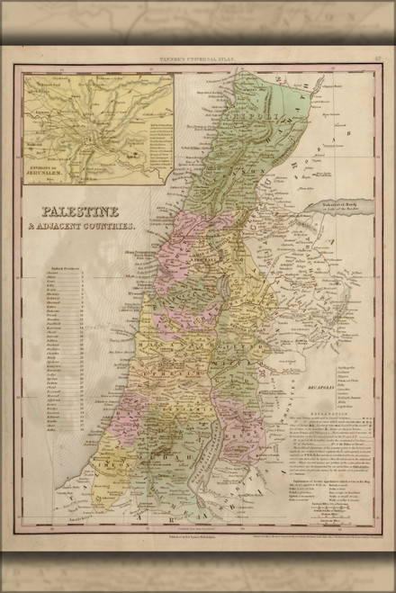 History Galore 24"x36" Gallery Poster, map of palestine israel holy land 1844 History Galore 24"x36" Gallery Poster, map of palestine israel holy land 1844