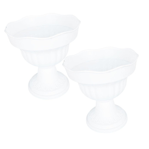 VINTORKY 2pcs Flowerpot Column Statue Stand Wedding Planter Heritage Planter Urn Planter Greek Column Planter Classic Traditional Urn Nursery Pots Urn Antique White Plastic Desktop