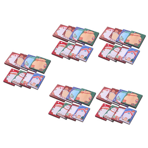 NUOBESTY 40 Pcs Christmas Sticky Notes Xmas Memo Notes to-do List Self-Stick Bookmarks Self-Stick Memo Pad Cute Xmas Memo Pads Cartoon Stickers Note Sticker Office Household Paper Supplies