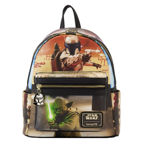 Loungefly Star Wars Episode II Attack of the Clones Scene Double Strap Shoulder Bag Loungefly Star Wars Episode II Attack of the Clones Scene Double Strap Shoulder Bag