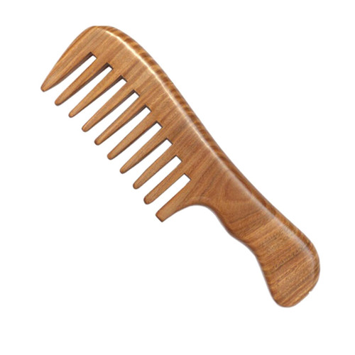 SURURA Haircombforwomen Big Teeth Comb Curly Hair Comb Wide Teeth Green Sandalwood Comb Round Teeth Rough Teeth