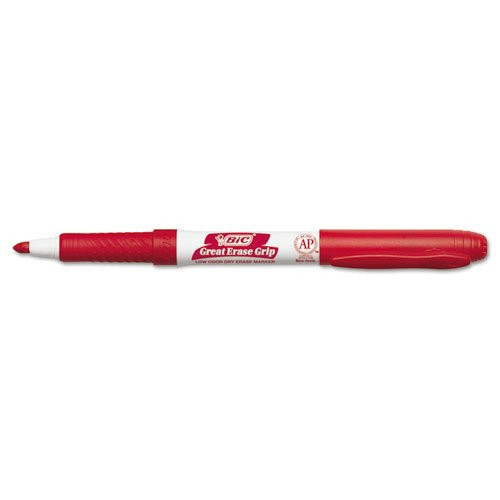 BIC - Great Erase Grip Dry Erase Markers, Fine Point, Red, Dozen GDE11-RD (DMi DZ