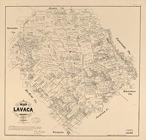 Historic Prints 24" x 24" 1879 Map of Lavaca County Texas Historic Prints 24" x 24" 1879 Map of Lavaca County Texas