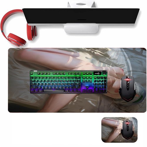 Desk Mat Anime Girl Sexy Butt Mouse Pad XXL Large Gaming Desk Pad Keyboard Mats Office Decor for Desk, Non-Slip Rubber Base Extended Mousepad with Stitched Edges (Picture4,39.37x19.68 inche)