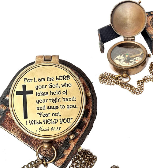 ROYAL CHOICE COLLECTION Nautical Brass Compass Engraved Gift for Son, Grandson, Daughter, Baptism, Confirmation Communion Godson Church Graduation Day