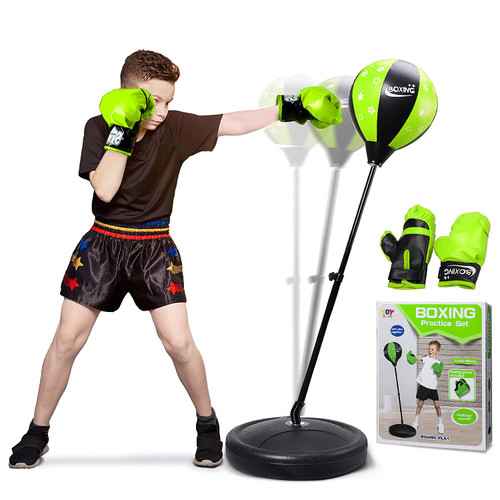 TOY Life Punching Bag for Kids Boxing Speed Bag with Gloves Kids Boxing Set Punching Bag Stand Boxing Equipment Punching Bag for Kids 3 4 5 6 Years Old Boy Indoor Toys for Kids Best Boxing Gifts