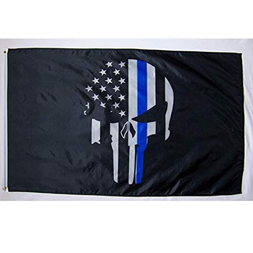 ROTERDON Punisher Military Flag - American 3x5 Feet Skull Polyester Memorial Flying US Banners Flags