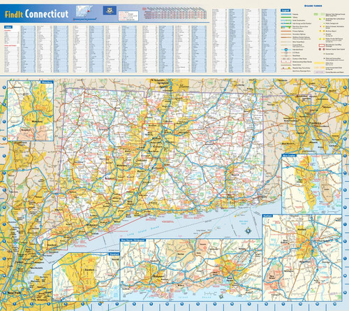 Connecticut State Wall Map - 20.75" x 18.5" Laminated