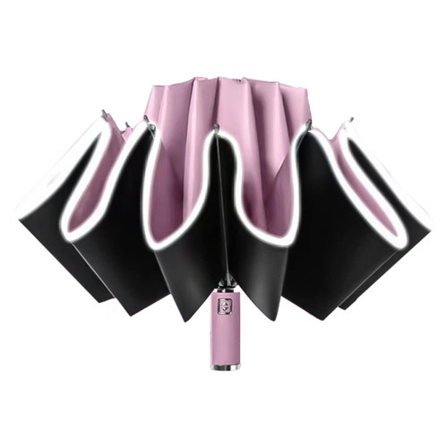 DAISHA Windproof Travel Rain Sun Automatic Umbrellas,Compact Folding Reverse Inverted Umbrella with Reflective Stripe.
