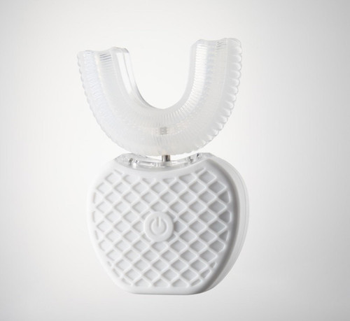 VIDECOR Automatic Electric Toothbrush for Adults, 360 Degree Ultrasonic Electric Toothbrush, 100% Food Graded Silicone Electric Travel U Shape Toothbrush,White