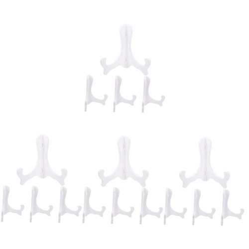 Garneck 16 pcs Medal display stand easel plate display holder easel plate holder record stand tabletop phone stand plates photos holder CD stand desktop plastic white chopping board stand