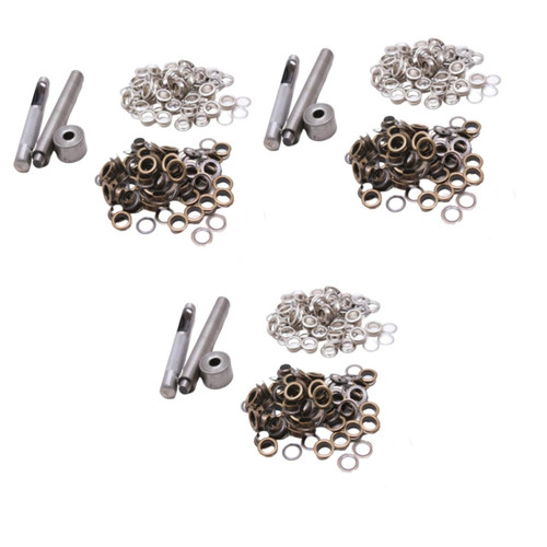 EXCEART 300 Pcs Fabric Grommet Kit Eyelet Repair Kit Shoe Eyelets Grommet Tool Kit Snap Button Kit Clothes Grommets Metal Eyelets Leather Hole Punch Tool Button Fastener Buttonhole Insole