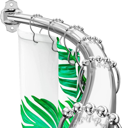 Curved Shower Curtain Rod, Adjustable 43-72 Inches Curved Shower Rod, Rustproof Shower Curtain Rod, Never Fall Telescoping Design for Bathroom, Silver, Need to Drill Curved Shower Curtain Rod, Adjustable 43-72 Inches Curved Shower Rod, Rustproof Shower Curtain Rod, Never Fall Telescoping Design for Bathroom, Silver, Need to Drill