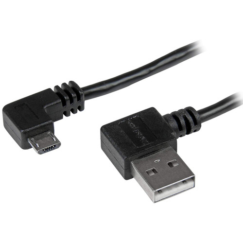 StarTech.com 2m 6 ft Micro-USB Cable with Right-Angled Connectors - M/M - USB A to Micro B Cable - 6ft Right Angle Micro USB Cable