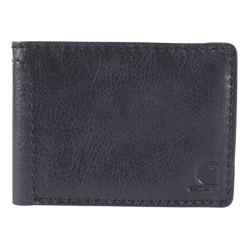 Carhartt Men's Rugged Patina Leather Wallets, Available in Multiple Styles and Colors, Black (Bifold), One Size