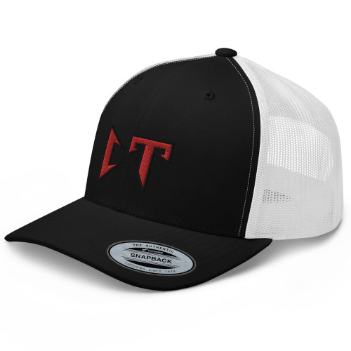 RIVEMUG Corridos Tumbados CT Trucker Hat Curved Bill Mid Crown Adjustable Coridos Belicos Cap Black/White