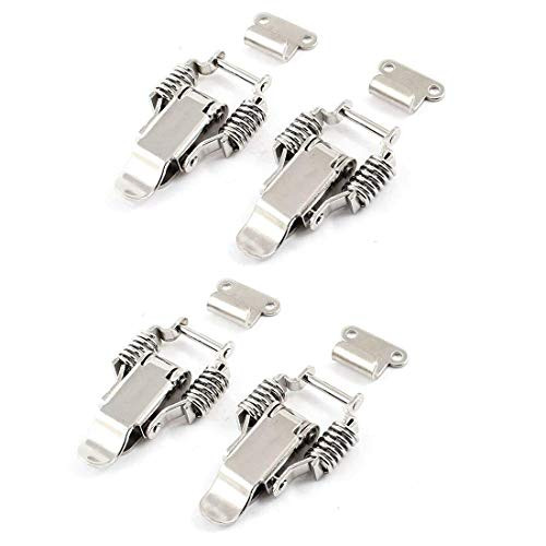WEIJ 4 Set Aviation Toolbox Silver Tone Straight Loop Toggle Latch Catches