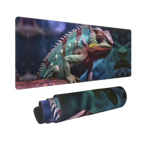 Wild Animals Print Large Mouse Pad Non-Slip Desk Pad Protector Computer Keyboard Pad for Office Home