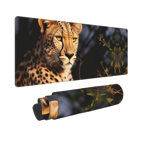 Wild Animal Leopard Print Large Mouse Pad Non-Slip Desk Pad Protector Computer Keyboard Pad for Office Home