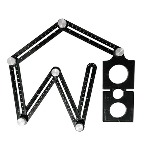 SHQIN Template Tool Multi-Function 6 Fold Ruler Template Tool for Measuring Angles, Template Tool, Universal Layout Measuring Ruler for Builders, Craftsmen, Carpenters (Color : C 6 fold New)
