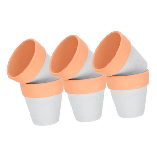 Zerodeko 6Pcs Terracotta Vintage Flower Pot Mini Gardening pots Small Plant Pot Garden Planter Farmhouse Pot Terracotta Pot Succulent Plant Indoor Planter Succulents Clay Container