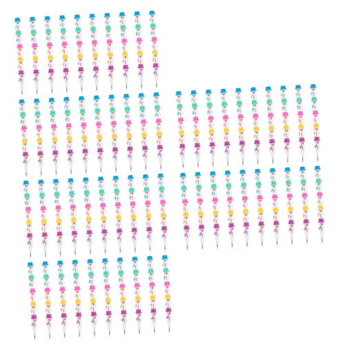 STOBOK 60 Pcs Christmas Snowman Pencil Snowman Pencils for Snowman Shaped Pencil Kids Stacking Office Korean Stationery Stackable Pencils for Kids South Korea No Cutting Plastic Student
