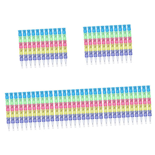 Ciieeo 75 Pcs Bear Building Block Pencil Artist Pencils Construction Pencil Stackable Bear Pencils Animal Pencils Animals for Kids Animal Pencil for Kids Student Crayon Festival Plastic
