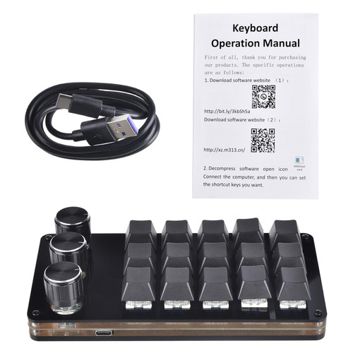 Mini Keyboard 15 Key 3 Knob Programmable Keypad DIY Hot Swap Customization Mechanical Keyboard Macro Keypad Mini Keyboard Programmable Keypad DIY Hot Swap Mechanical Keyboard