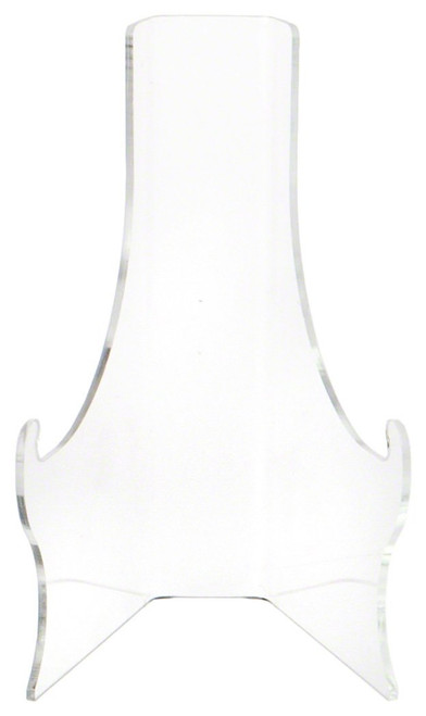 Plymor Clear Acrylic Elevated Flat Back Easel with Deep Support Ledges, 6.25" H x 3.5" W x 3.5" D (3 Pack)